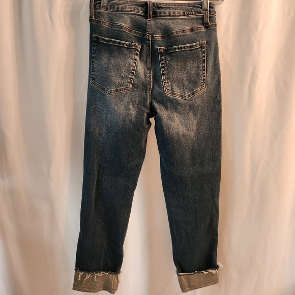 AND NOW THIS Women's High-Rise Vintage Straight Button Cuffed Jeans Size 28 - Picture 6 of 14
